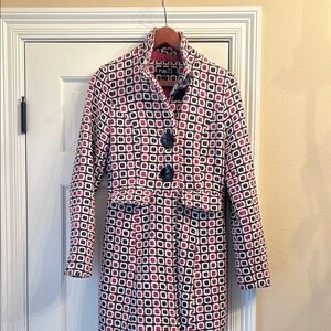 Rue21 pink and Black Patterned Trench Coat